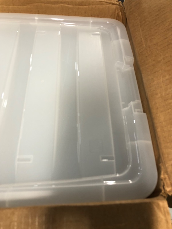 Photo 4 of [READ NOTES]
IRIS USA 53 Qt. Plastic Storage Bin Container with Durable Lid and Secure Latching Buckles, 4-Pack, Clear 53 Qt. - 4 Pack Clear