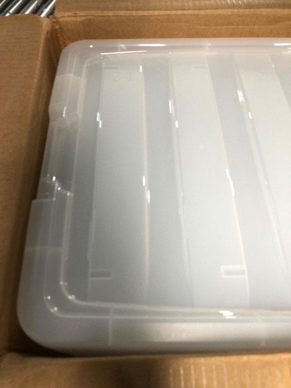 Photo 3 of [READ NOTES]
IRIS USA 53 Qt. Plastic Storage Bin Container with Durable Lid and Secure Latching Buckles, 4-Pack, Clear 53 Qt. - 4 Pack Clear