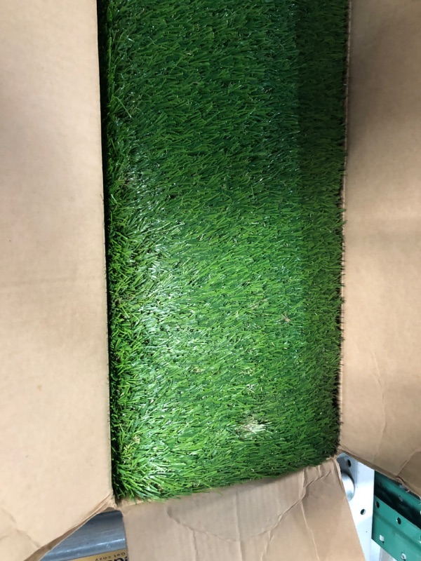 Photo 4 of Heyroll Artificial Turf Grass 4' x 6', 1.38 Inch Realistic Artificial Grass Rug, Fake Grass Mat Thick with Rubber Backing