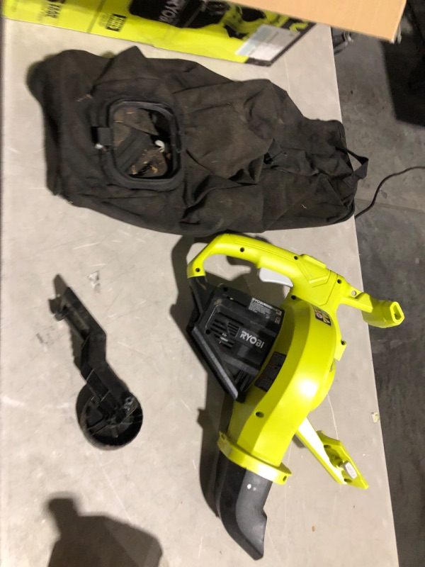 Photo 6 of ***USED AND DIRTY - MISSING LONG ATTACHMENT AND BATTERY - UNABLE TO TEST**
 RYOBI 40-Volt VacAttack Lithium-Ion Cordless Leaf Vacuum Mulcher 