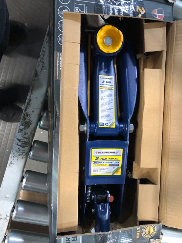 Photo 2 of 2 Ton Heavy Duty Floor Jack, Lifting Range 5-1/8" to 13",Hydraulic Low Profile Trolley Service Car Jack,4,000 lb Capacity,Blue