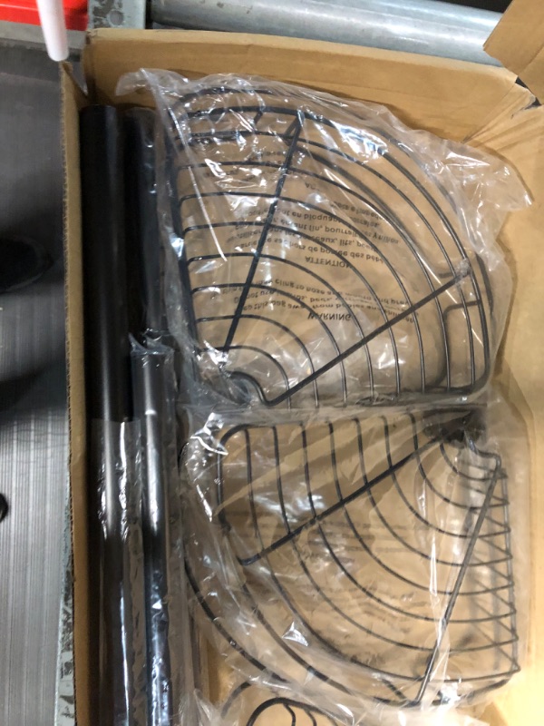 Photo 1 of Corner Shower Caddy Tension Pole: Stainless Steel Rustproof Inside Shower Organizer with 4 Tier Adjustable Shelves