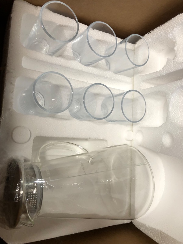 Photo 3 of (READ FULL POST) 7-Pcs Glass Pitcher Set Jug with 6 Glasses Tumbler 