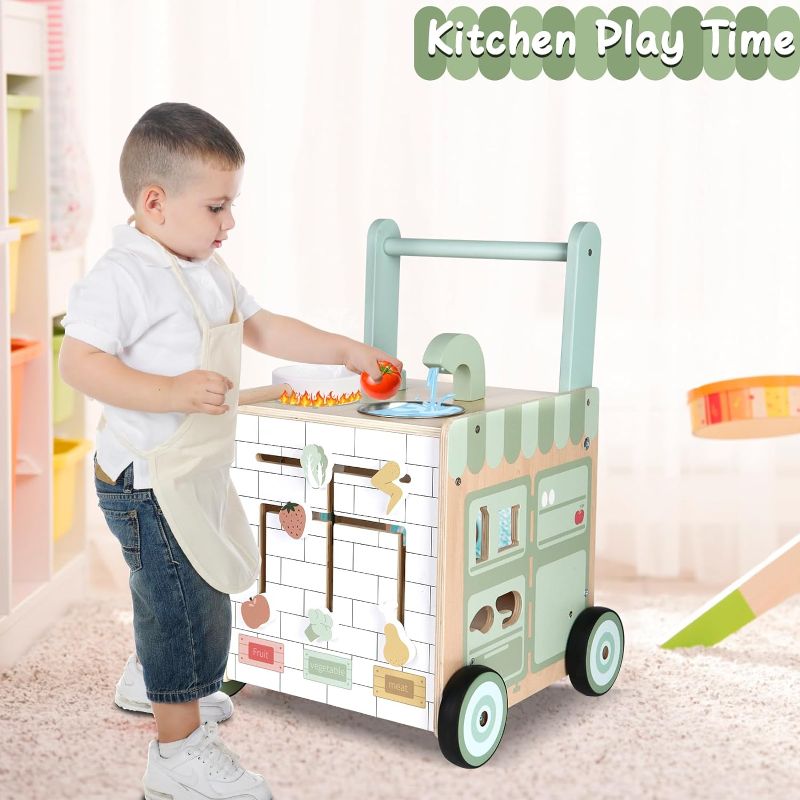 Photo 1 of Asweets 8 in 1 Wooden Play Kitchen Baby Walker Push and Pull Learning Activity Walker