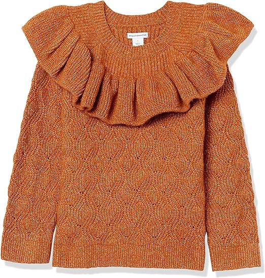 Photo 1 of Amazon Essentials Girls and Toddlers' Soft Touch Ruffle Sweater (small)