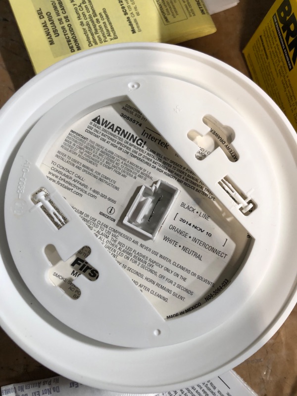 Photo 3 of First Alert BRK SC-9120B Hardwired Smoke and Carbon Monoxide (CO) Detector with Battery Backup 1 Pack