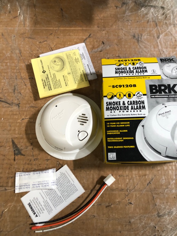 Photo 5 of First Alert BRK SC-9120B Hardwired Smoke and Carbon Monoxide (CO) Detector with Battery Backup 1 Pack