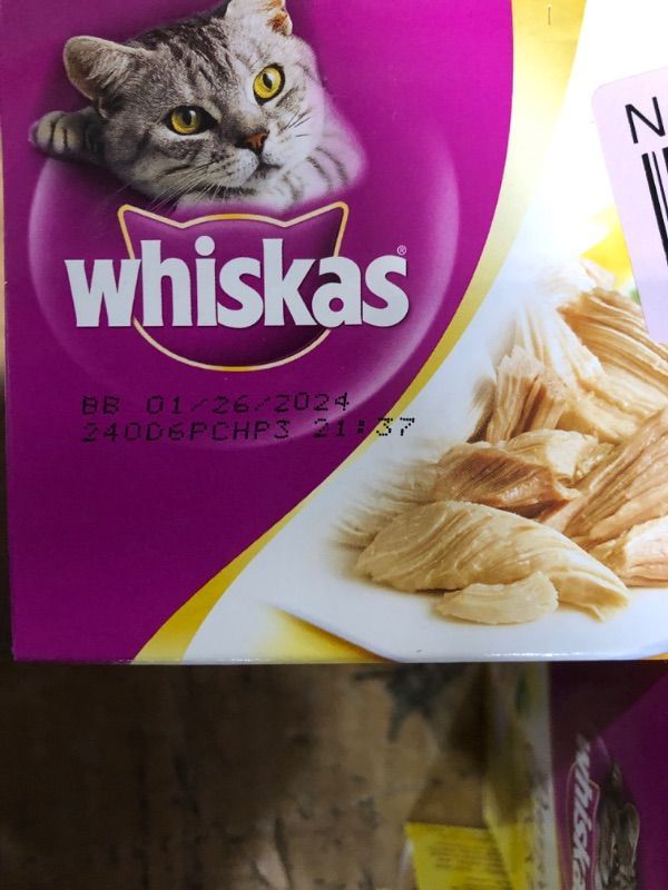 Photo 2 of **EXP 01/26/2024**
WHISKAS PURRFECTLY Chicken Variety Pack Wet Cat Food 3 Ounces (10-Counts) 