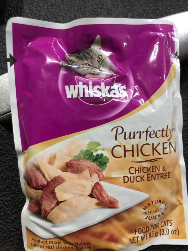 Photo 3 of **EXP 01/28/2024**
WHISKAS PURRFECTLY Chicken Variety Pack Wet Cat Food 3 Ounces (10-Counts) 