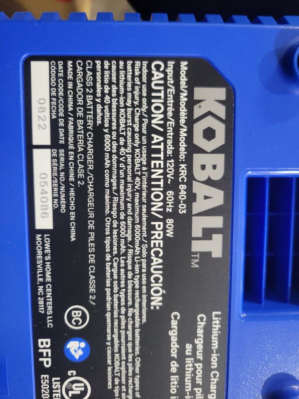 Photo 10 of **SEE NOTES**
Kobalt Gen4 40-volt 20-in Cordless Push Lawn Mower 6 Ah (Battery and Charger Included)