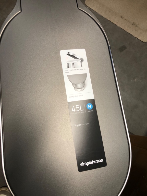 Photo 3 of **READ NOTES BELOW***simplehuman 45 Liter / 12 Gallon Slim Hands-Free Kitchen Step Trash Can & Code A Custom Fit Drawstring Trash Bags in Dispenser Packs, 4.5 Liter / 1.2 Gallon, White – 90 Liners