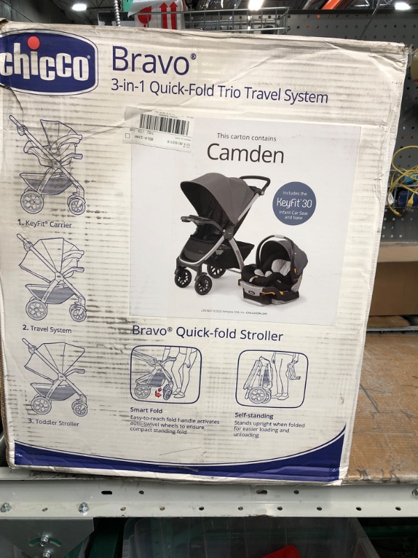 Photo 7 of Chicco Bravo 3-in-1 Quick Fold Travel System - Camden