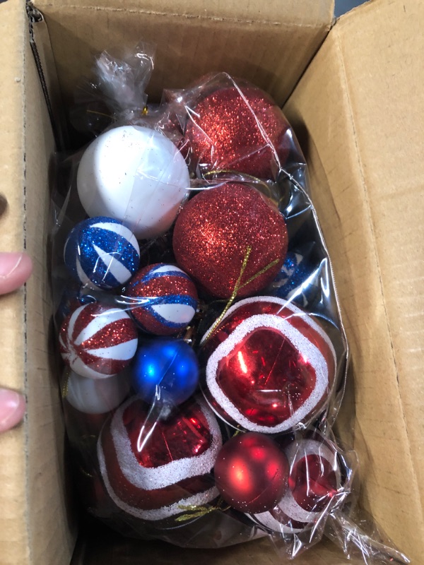 Photo 1 of * see all images * 
KI Store Large Patriotic Ball Ornaments 12pcs American Flag Decorations
