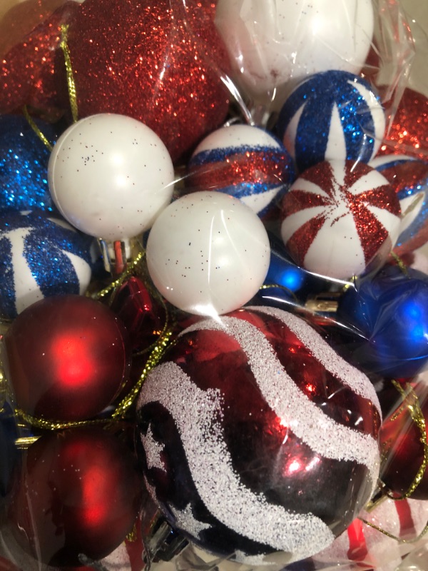 Photo 1 of * see all images * 
KI Store Large Patriotic Ball Ornaments 12pcs American Flag Decorations