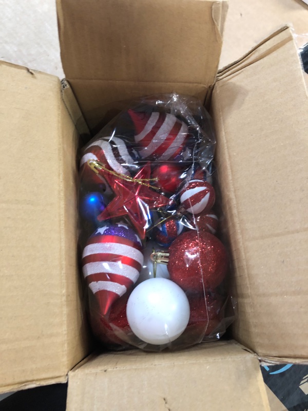 Photo 2 of * see all images * 
KI Store Large Patriotic Ball Ornaments 12pcs American Flag Decorations 