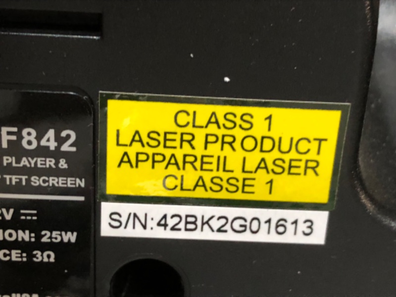 Photo 11 of ***NOT FUNCTIONAL - SCREEN SHATTERED - FOR PARTS ONLY - NONREFUNDABLE***
Karaoke USA GF842 DVD/CDG/MP3G Karaoke Machine with 7" TFT Color Screen, Record, Bluetooth and LED Sync Lights