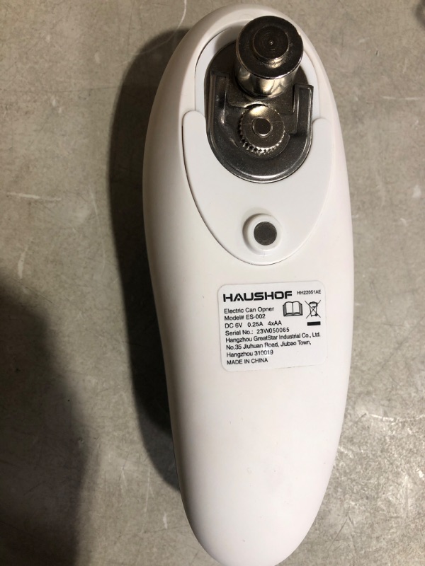 Photo 2 of * used * see images *
HAUSHOF Auto Electric Can Opener with Battery, One Press to Open Any Size Can