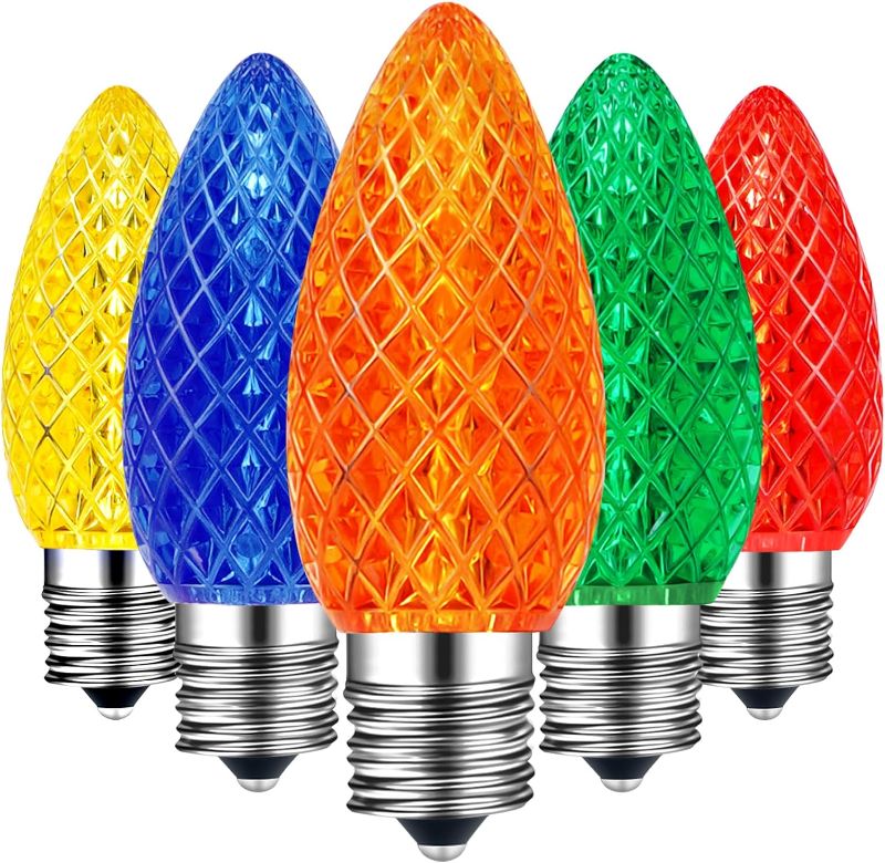 Photo 1 of 100 Packs C9 LED Christmas Light Bulbs Outdoor, Replacement Bulbs for Christmas String 