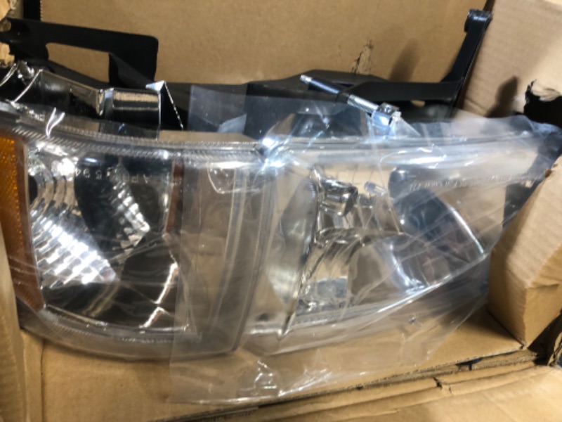 Photo 1 of Cxdar Headlight Assembly Compatible with 1994-2001 Dodge Ram 1500/1994-2002 Dodge Ram 2500 3500 Headlights Pickup with Corner Lights 1995 1996 1997 1998 1999 2000, Chrome Housing Amber Reflector