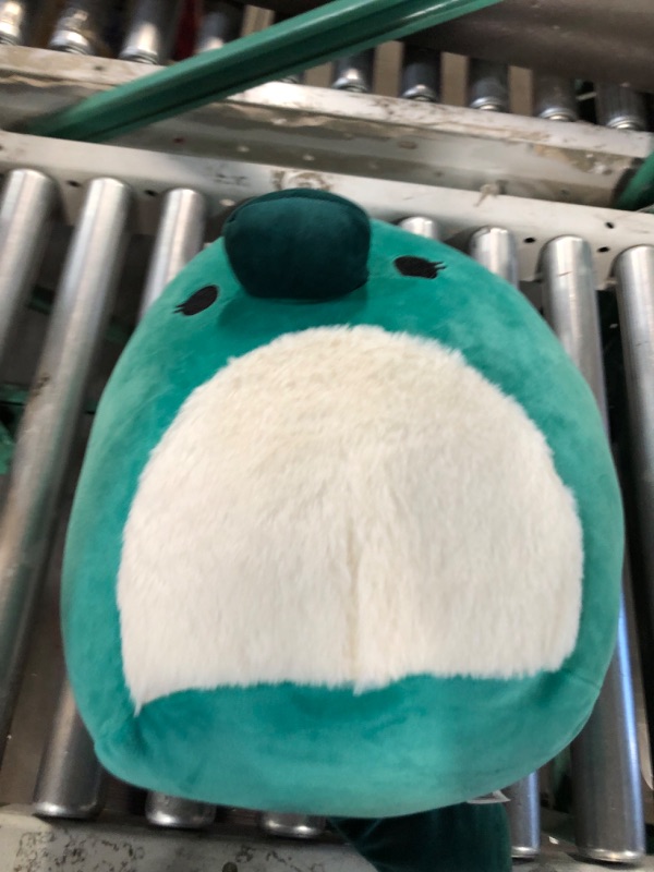 Photo 3 of Squishmallows Original 14-Inch Selassi Green Platypus with Fuzzy White Belly