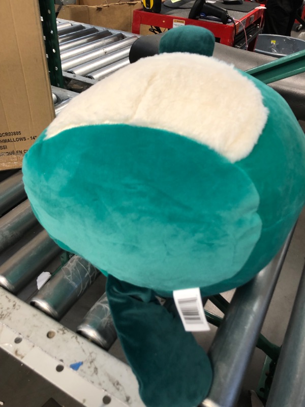 Photo 2 of Squishmallows Original 14-Inch Selassi Green Platypus with Fuzzy White Belly