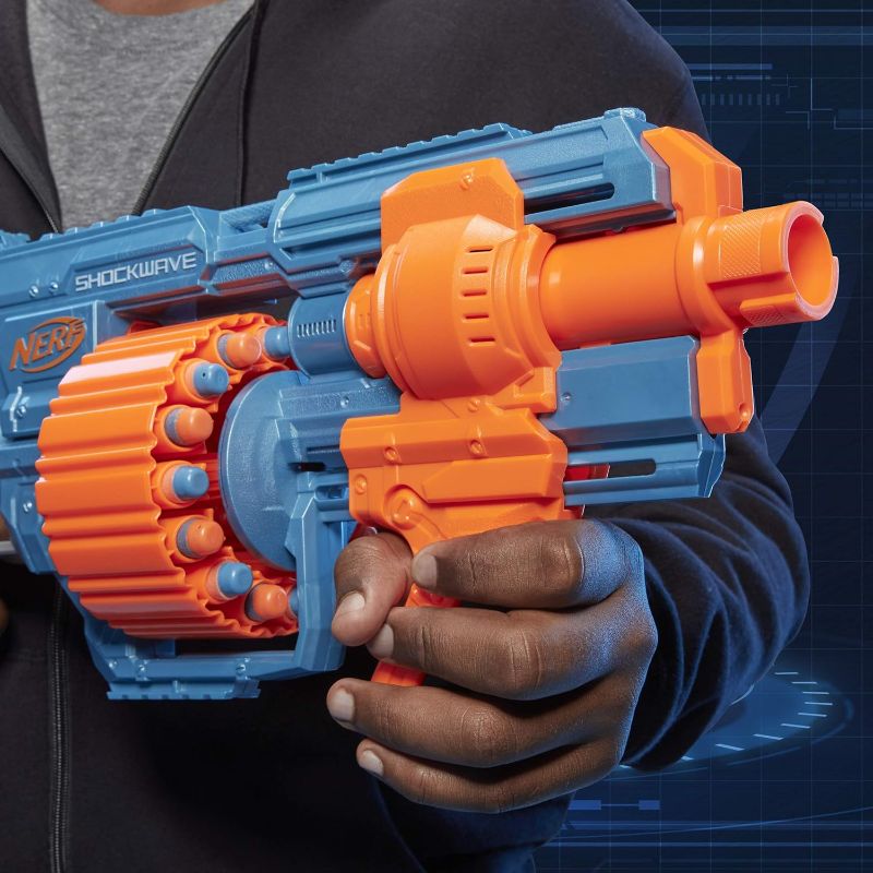 Photo 1 of NERF Elite 2.0 Shockwave RD-15 Blaster, 30 Darts, 15-Dart Rotating Drum