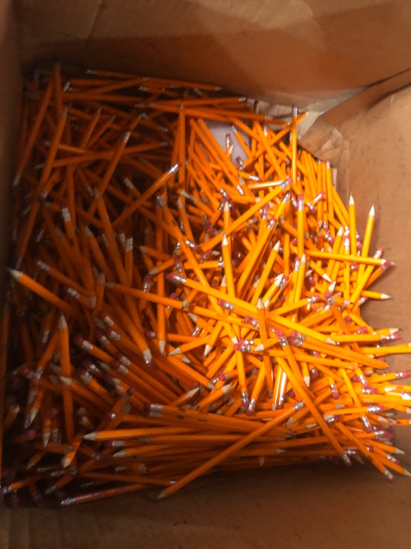 Photo 1 of Madisi Wood-Cased #2 HB Pencils, Yellow, Pre-sharpened, Bulk Pack, 1000 pencils