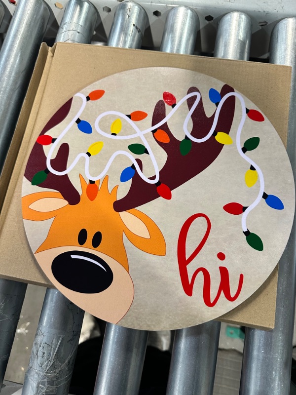 Photo 3 of Christmas Door Sign, Hi Elk Christmas Wood Hanging Decorations for Holiday Porch Hanging 3PACK