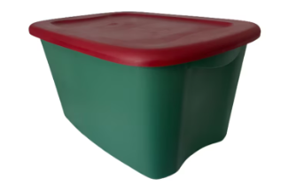 Photo 1 of *NO LID* Holiday Living Medium 18-Gallons (72-Quart) Red and Green Tote