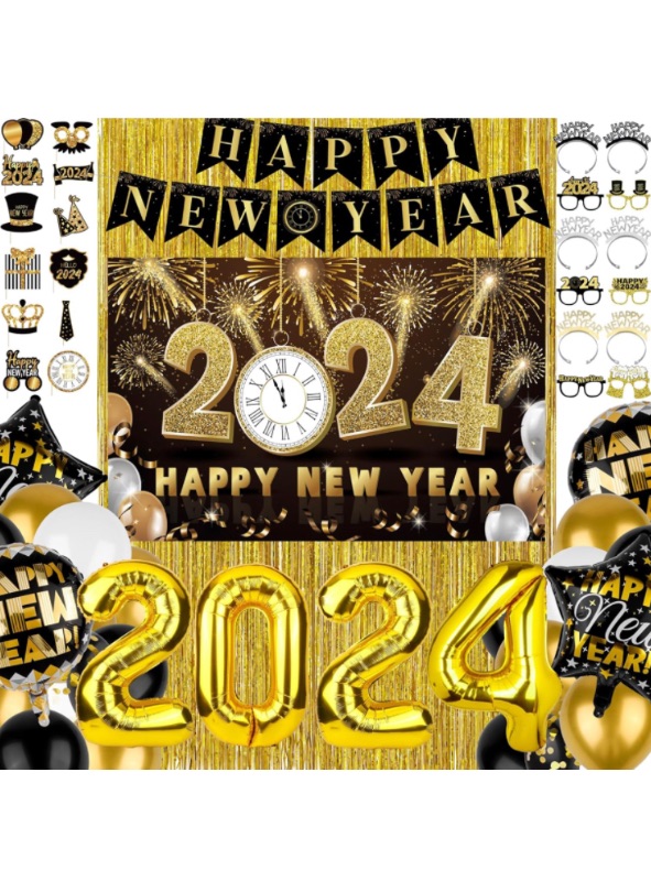 Photo 1 of ADXCO 74 Pieces 2024 New Years Eve Party Decorations