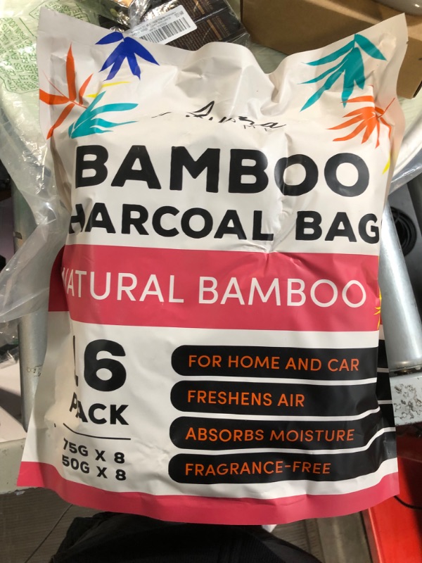 Photo 2 of (16 Pack) Bamboo Charcoal Air Purifying Bag - Charcoal Bags Odor Absorber, for Car, Home & Shoes - Activated Charcoal , Fragrance-Free Odor Eliminator (8x75g, 8x50g)