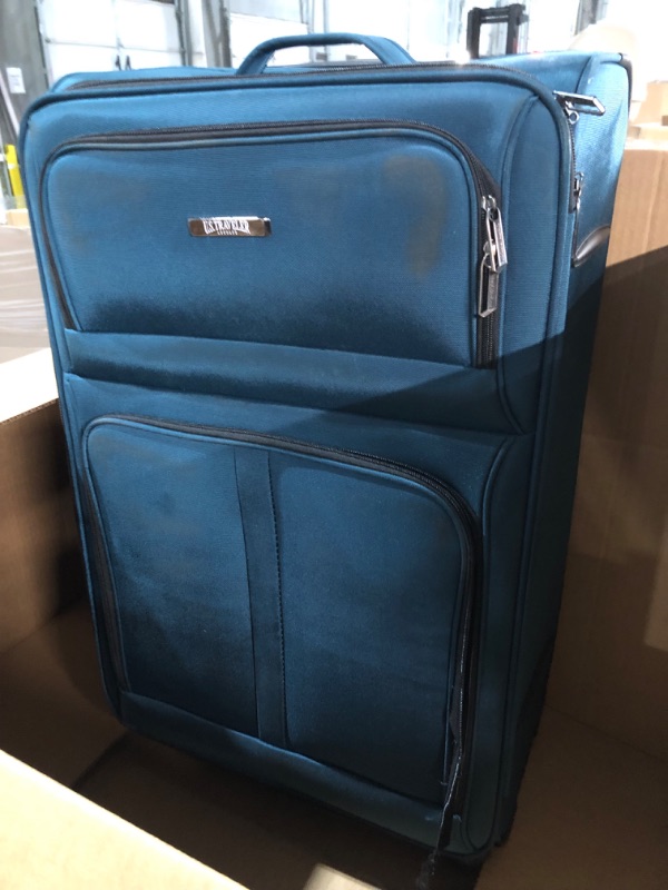 Photo 5 of **DAMAGED** 
Expandable Roller Luggage, Blue, Carry-On 21-Inch Carry-On 21-Inch Blue