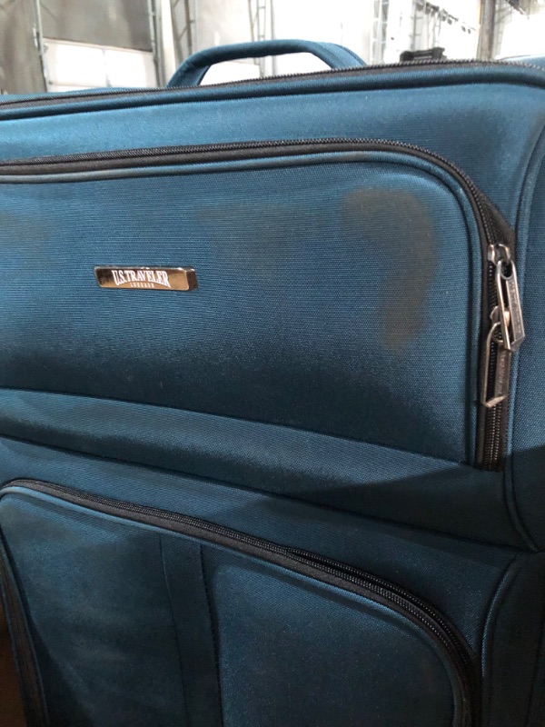 Photo 3 of **DAMAGED** 
Expandable Roller Luggage, Blue, Carry-On 21-Inch Carry-On 21-Inch Blue