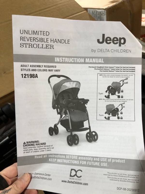 Photo 3 of (READ FULL POST) Jeep By Delta Children Unlimited Reversible Handle Stroller - Gray Tweed