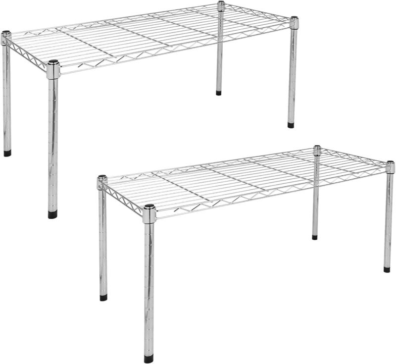 Photo 1 of **PARTS ONLY/SALE FINAL**
**NON-REFUNDABLE** // **SALE FINAL**  
YSSOA Heavy Duty 1-Shelf Shelving, Adjustable Storage Units, Steel Organizer Wire Rack, 30" W x 14" D x 15" H, Chrome,2-Pack 2 Pack