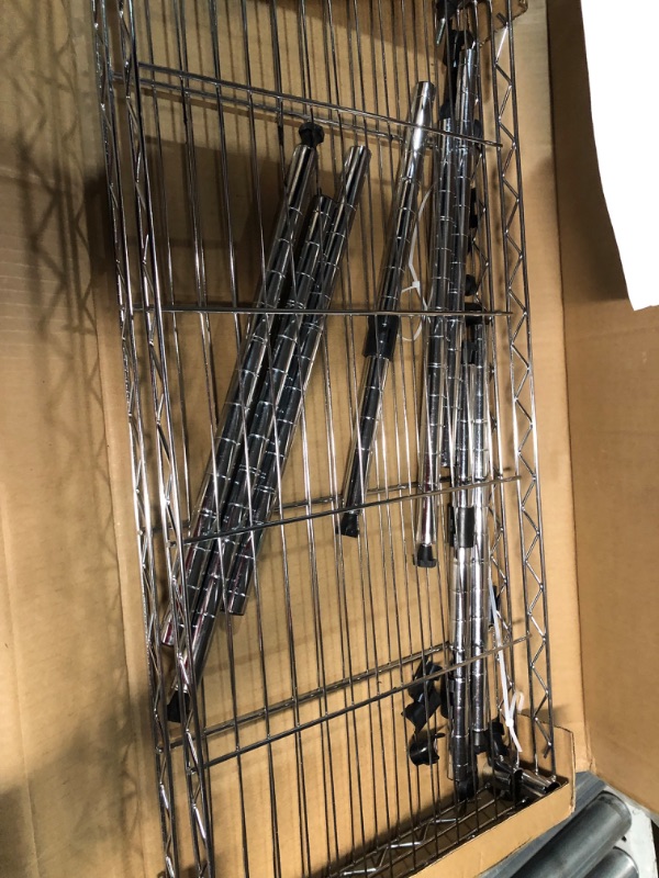 Photo 4 of **PARTS ONLY/SALE FINAL**
**NON-REFUNDABLE** // **SALE FINAL**  
YSSOA Heavy Duty 1-Shelf Shelving, Adjustable Storage Units, Steel Organizer Wire Rack, 30" W x 14" D x 15" H, Chrome,2-Pack 2 Pack