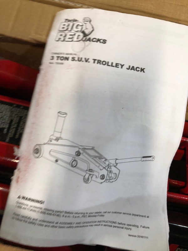 Photo 5 of  BIG RED T83006 Torin Hydraulic Trolley Service/Floor Jack with Extra Saddle, 3 Ton (6,000 lb) Capacity 