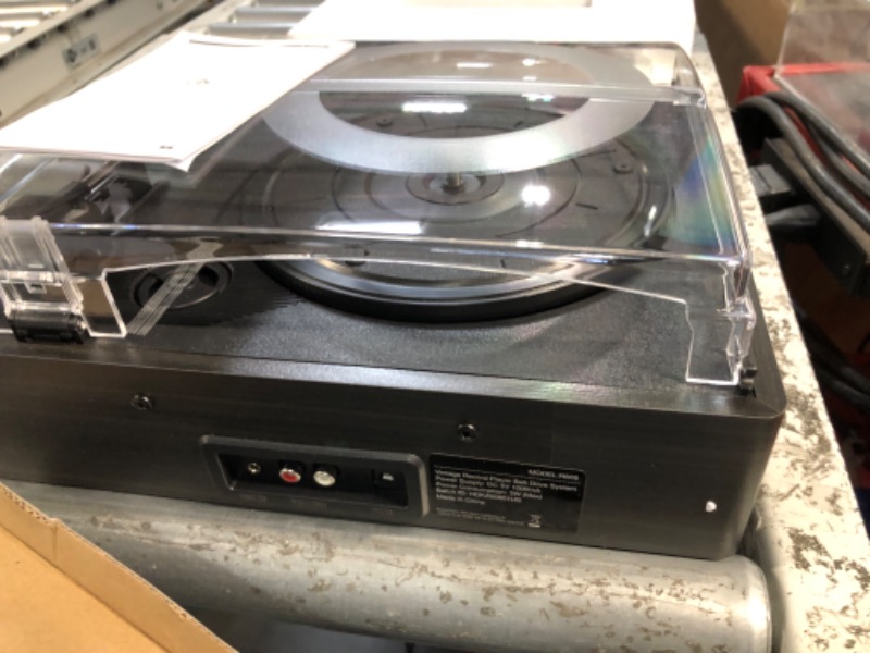 Photo 2 of ***NO POWER CORDS OR AUX*** PLAYER ONLY 
WOCKODER Vinyl Record Players Vintage Turntable for Vinyl Records with Speakers Belt-Driven Turntables Support 3-Speed, Bluetooth Wireless Playback, Headphone, AUX-in, RCA Line LP Vinyl Players Black