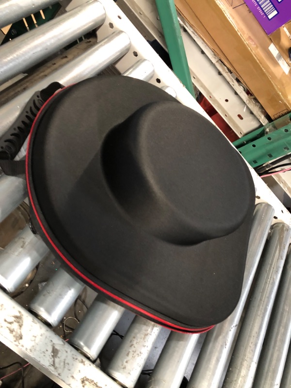 Photo 2 of (READ FULL POST) Hat Carrier Case for Travel-Crush Proof Cowboy Hat Case Box Storage Organizer Protects up 2 Cowboy Hats for Stetson with Adjustable Carry Strap (01-Black Red)
