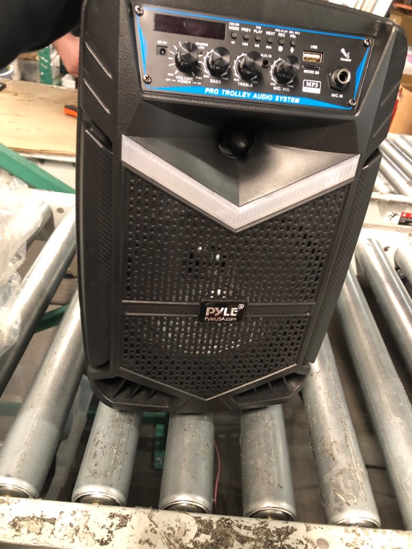 Photo 5 of 400W Rechargeable Outdoor Bluetooth Speaker Portable PA System w/ 8” Subwoofer 1” Tweeter, Recording Function, Mic In, Party Lights USB/SD, Radio - Pyle PPHP842B 8 in Speaker System