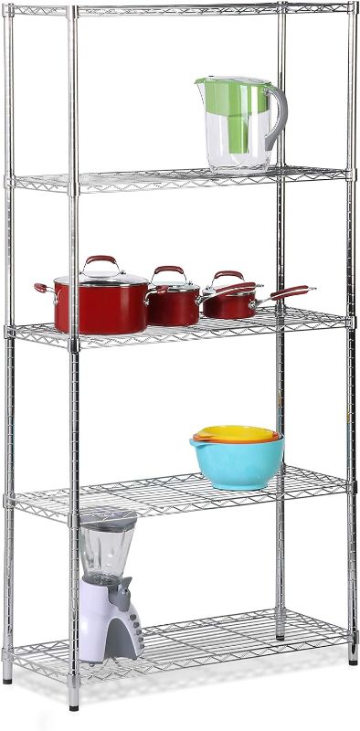 Photo 1 of ***NOT FUNCTIONAL - FOR PARTS ONLY - NONREFUNDABLE - SEE COMMENTS***
5-Tier Chrome Heavy-Duty Adjustable Shelving Unit with 200-lb Per Shelf Weight Capacity