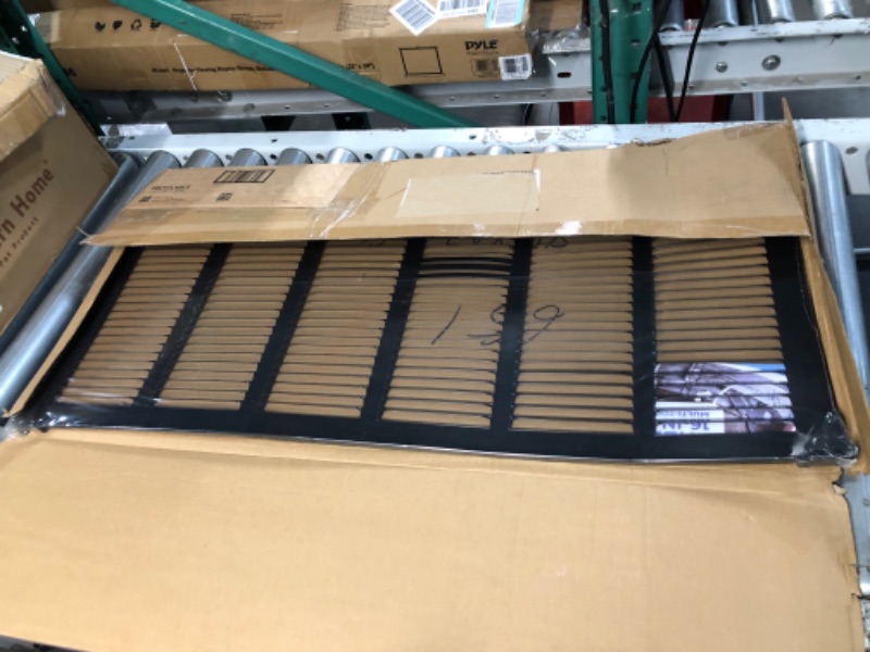 Photo 3 of *BENT-DAMAGED* NON REFUNDABLE 
 30"w X 14"h Steel Return Air Grilles - Sidewall and Ceiling - HVAC Duct Cover - Black [Outer Dimensions: 31.75"w X 15.75"h]