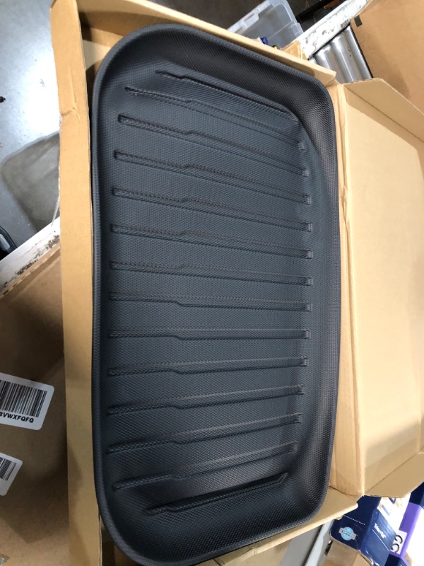 Photo 2 of BANKKY 2023 Upgrade Trunk Storage Mats for Tesla Model Y 2023 2022 2021, Trunk Cargo Liners TPE Rear Frunk Mat for Tesla Model Y Accessories 2021-2023 Rear Storage Mat