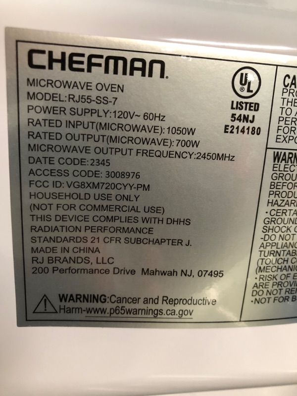 Photo 3 of Chefman Countertop Microwave Oven 0.7 Cu. Ft. Digital Stainless Steel Microwave 700 Watts with 6 Auto Menus, 10 Power Levels, Eco Mode, Memory, Mute Function, Child Safety Lock, Easy Clean