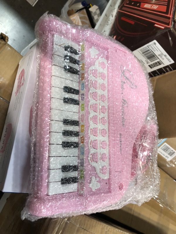 Photo 2 of Amy and Benton Toddler Piano Toy Keyboard Pink for Girls Birthday Gift 1 2 3 4 Years Old Kids 24 Keys Multifunctional Toy Piano