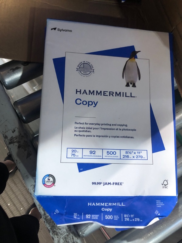 Photo 3 of Hammermill Printer Paper, 20 Lb Copy Paper, 8.5 x 11 - 8 Ream (4,000 Sheets) - 92 Bright, Made in the USA 8 Ream | 4000 Sheets Letter (8.5x11)