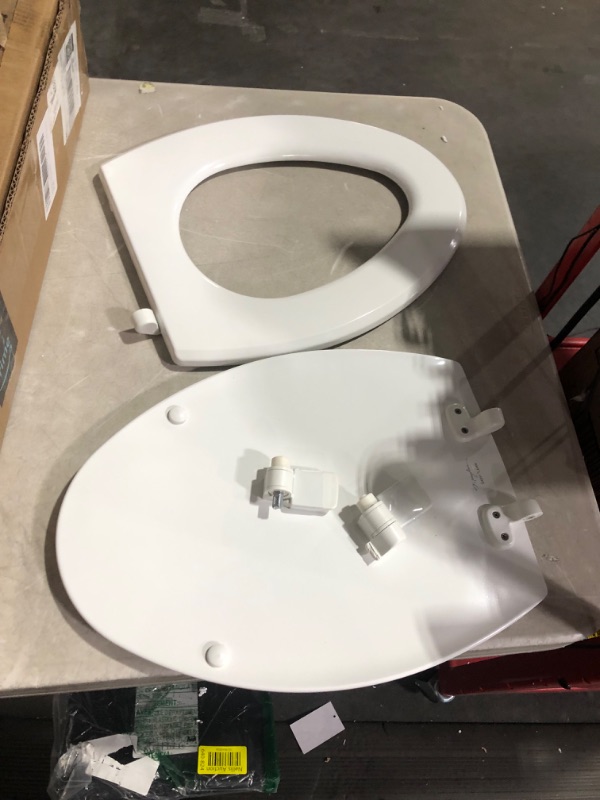 Photo 3 of ***NONREFUNDABLE - NOT FUNCTIONAL - FOR PARTS ONLY - SEE COMMENTS***
Mayfair 1847SLOW 000 Kendall Slow-Close, Removable Enameled Wood Toilet Seat, White, 18.56"L x 14"W