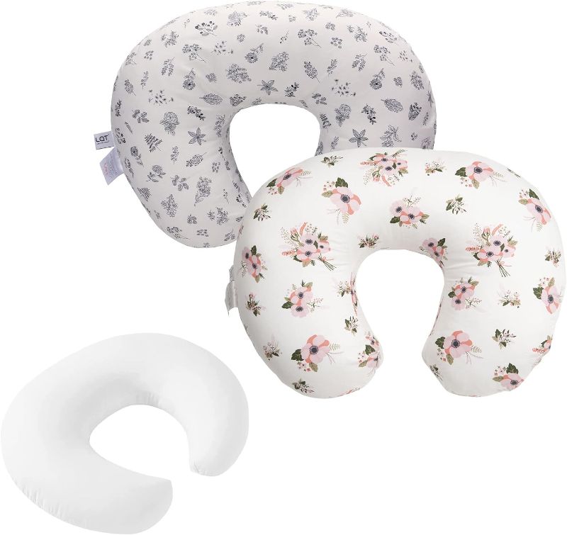 Photo 2 of AT Nursing Pillow and Positioner with 2 Pillowcase 100% Natural Cotton Cover for Breastfeeding and Bottle Feeding, Propping Baby, Tummy Time, Baby Sitting Support,