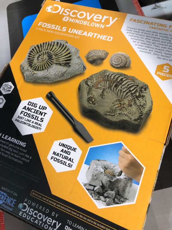 Photo 2 of Discovery #MINDBLOWN Mini Fossil Dig Set, 2 Pack Excavation Kit, Interactive Archaeology Paleontology Experiment, Learn Science, Fun and Educational STEM Toy for Kids Ages 6 and Up