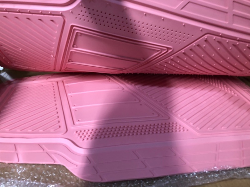 Photo 3 of CAR PASS Heavy Duty Rubber Floor Mats Pink 4-Piece Car Mat Set 